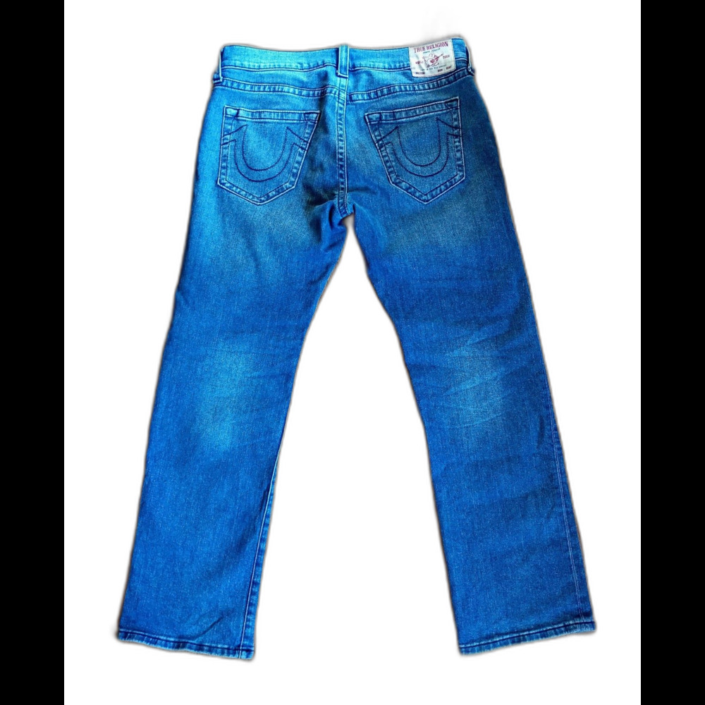 True Religion Ricky Relaxed Straight Jeans Blue 36x31